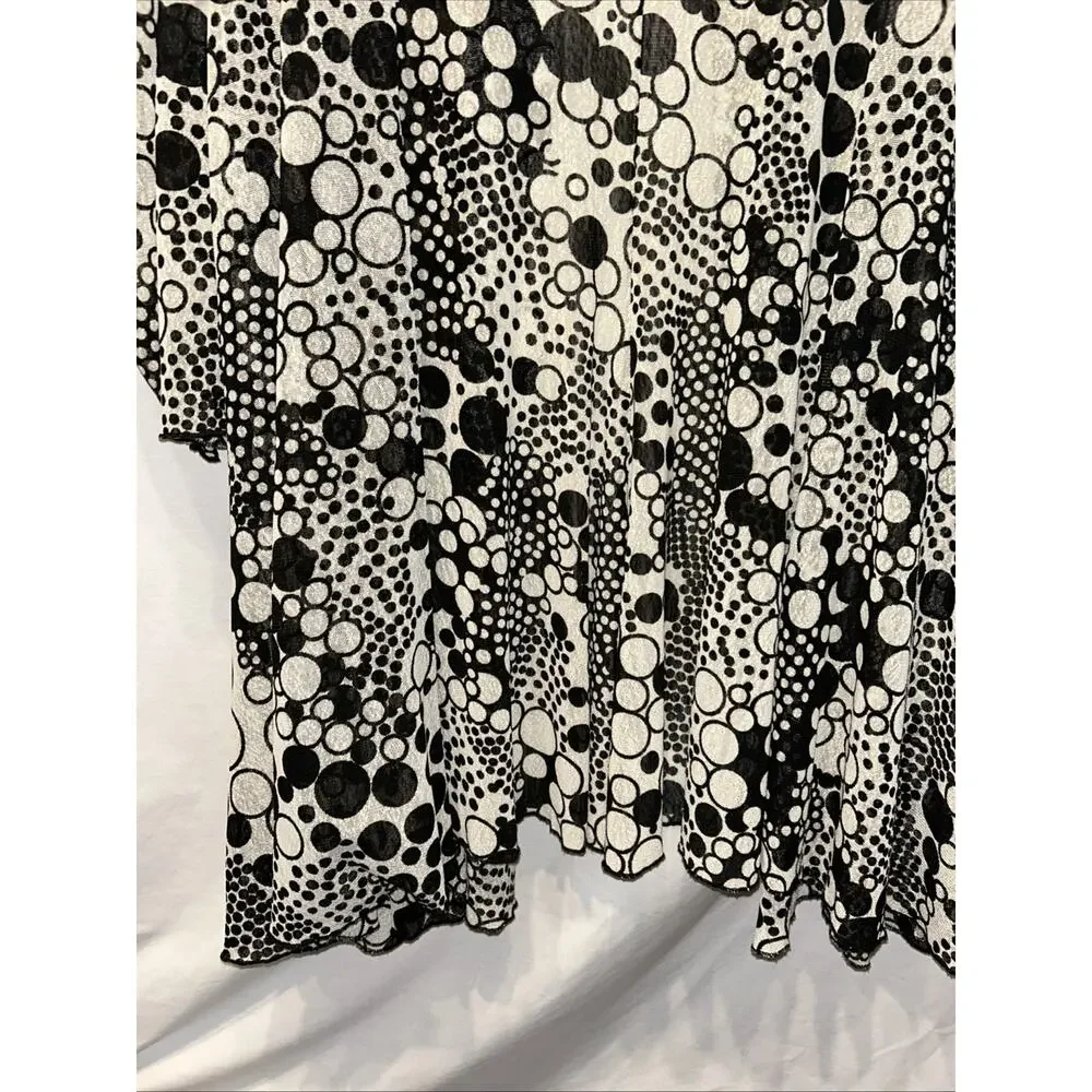 Ali Miles Cardigan Womens Plus 3X Black White Sheer Mesh Sweater Lightweight - Picture 11 of 13